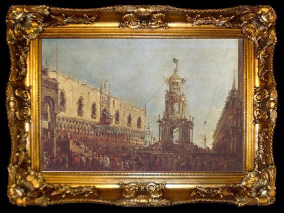 framed  Francesco Guardi The Doge Takes Part in the Festivities in the Piazzetta on Shrove Tuesday (mk05), ta009-2